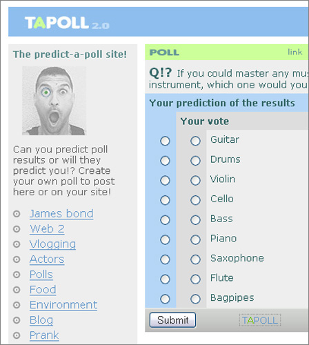 Tapoll - voting and predicting tool